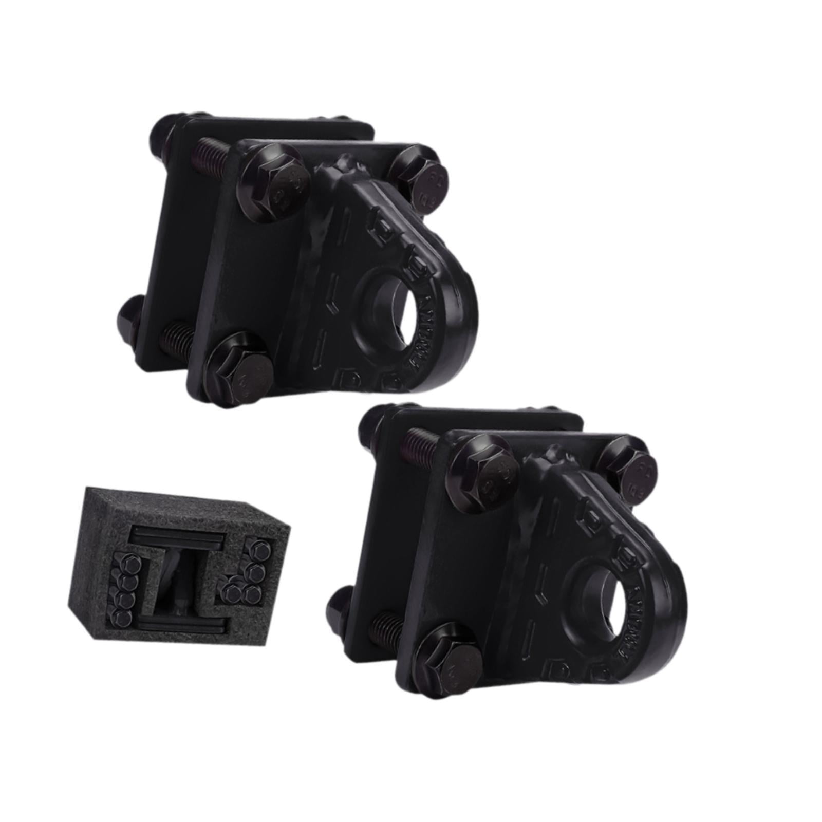 Wzmzjy 2Pcs D Ring Shackle Bracket Tow Shackle Rugged Alloy Bolt on Clevis Mount Towing Black