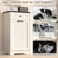 thumbnail image 7 of HARIPUL 10 Gallons Tilt Out Trash Cabinet, Hidden Trash Can Kitchen Wooden Tilt Out Pet Proof Hidden Trash Bin for Kitchen Living Room,White, 7 of 7