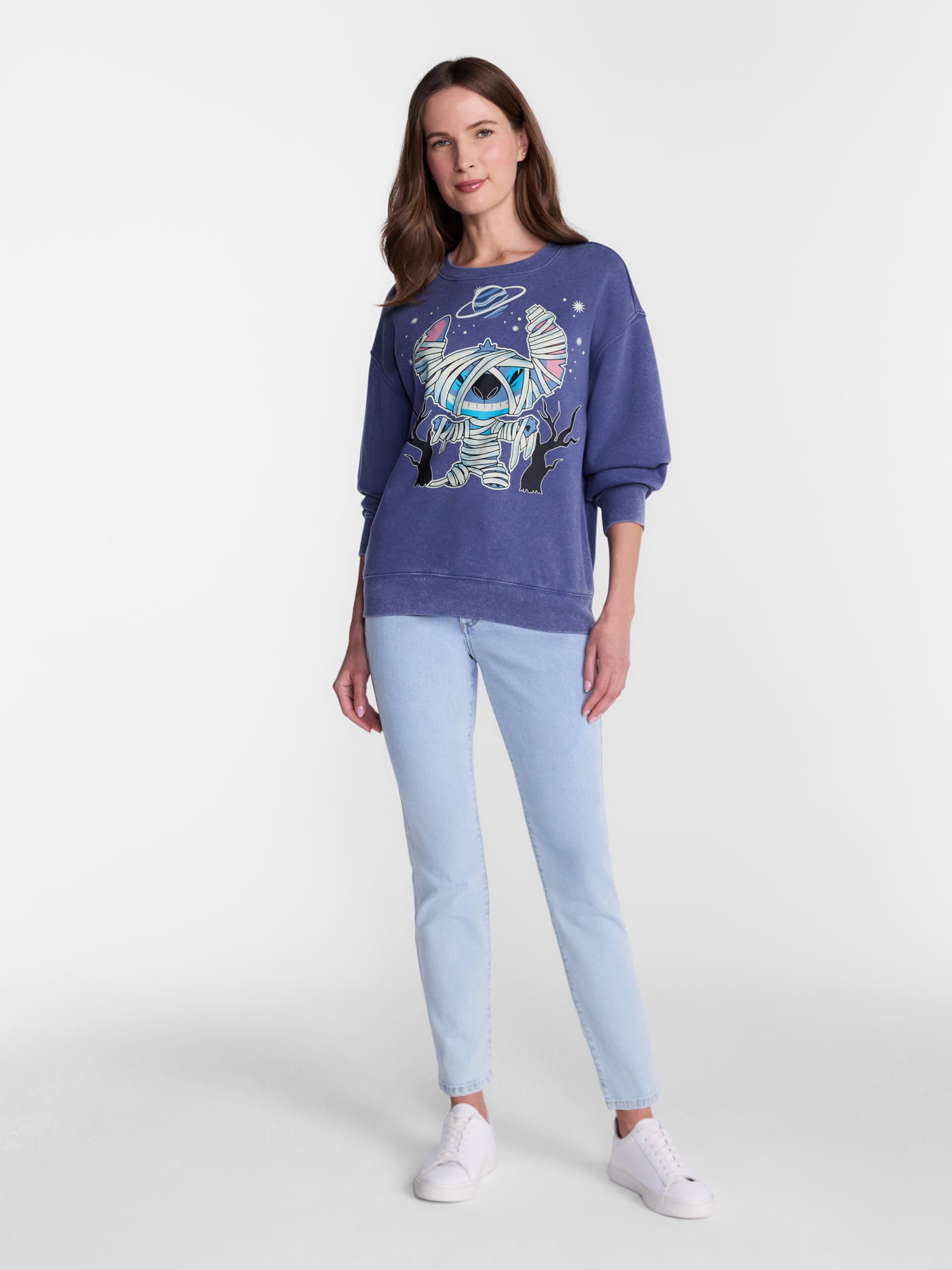Disney Stitch Women's Halloween Sweatshirt, Sizes XXS-XXL