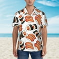 thumbnail image 2 of Disketp Hawaiian Shirts For Men,Sushi Roll Print Mens Casual Short Sleeve Button Down Shirts Beach Shirt, 2 of 7