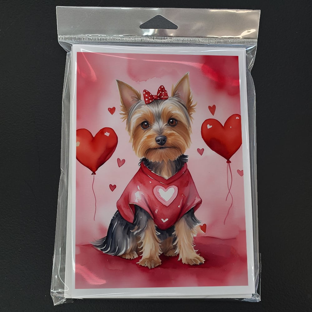 Silky Terrier My Valentine Greeting Cards Pack of 8 7 in x 5 in