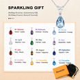 thumbnail image 6 of Bestyle Created Aquamarine Pendant Necklace for Women Heart & Pear Cut Dangle Necklace Jewelry Gifts for Birthday Christmas Stocking Stuffers, 6 of 9