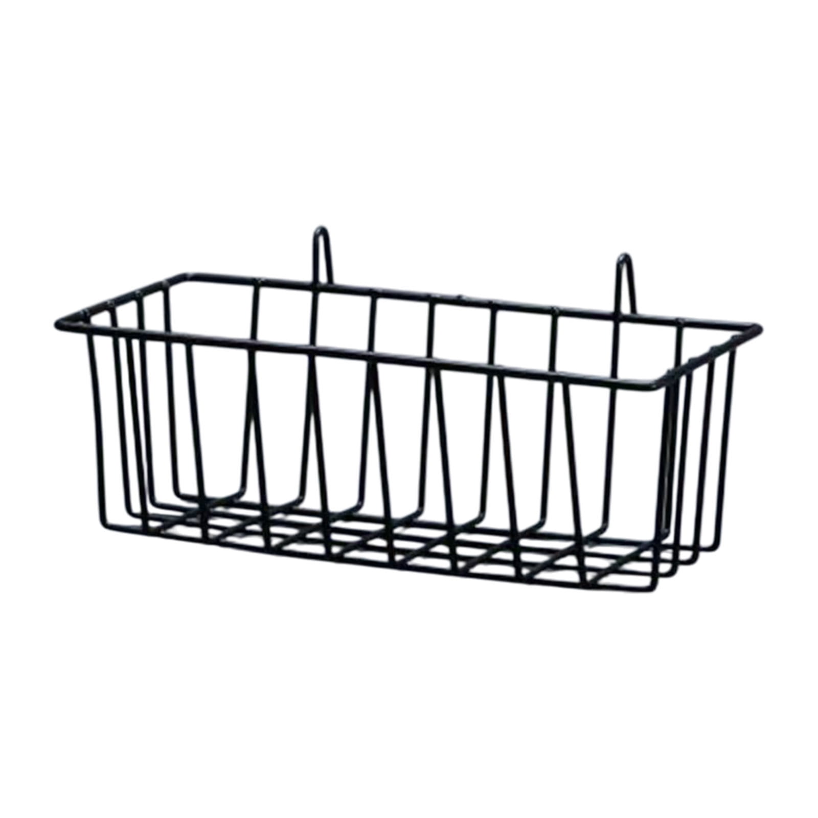 Cevemin Metal Wall Storage Basket for Bathroom and Kitchen Sturdy Organizer Rack Multi-Purpose Stylish Design Easy Installation Space-Saving Elegant Functional Home Decor Black