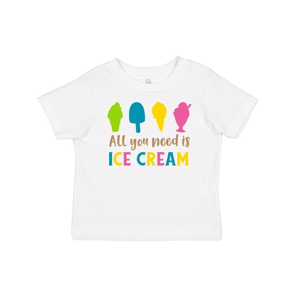 Inktastic All You Need Is Ice Cream - Blue Pink Yellow Green Boys or Girls Baby T-Shirt