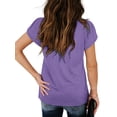 thumbnail image 3 of Petal Sleeve Kids V-Neck Solid Color T-Shirt Tops, 3 of 5