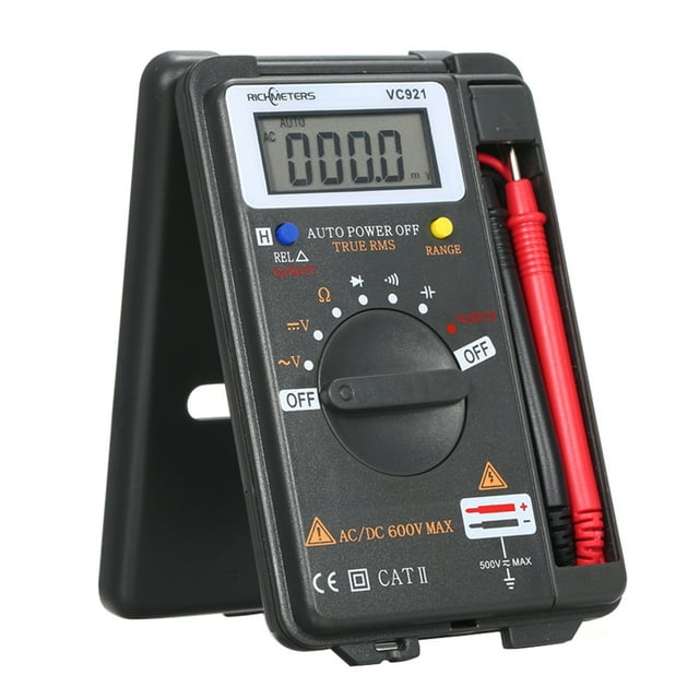 RICHMETERS VC921 Multimètre Numérique Compact Auto-Rangement avec 4000 Comptes, Tension, Capacité et Mesure de Fréquence