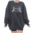 thumbnail image 1 of Blusa informal de moda con cuello redondo y manga larga para mujer con estampado de Halloween Pompotops FGAJ9333, 1 of 4