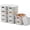 White, variant on Plastic Storage Basket with Lids 10 Pack Stackable Storage Bins Containers with Lid, Decorative Storage Boxes for Organizing Shelves, Drawers, Playroom, Classroom, Office, Closet, White