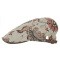 thumbnail image 2 of WITHMOONS Linen Newsboy Hat Flat Cap Floral Patteran LD3297 (Beige), 2 of 4