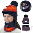 thumbnail image 2 of USB Heating Scarf Hat Set for Women Winter Warm Knitted Accessory with Rechargeable Heating Technology, 2 of 7