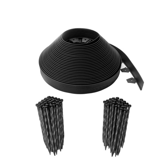 EasyFlex Kit de Bordure de Paysage Sans Creusage Mural 2.5 Pouces - 100 Pieds, Noir