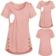 thumbnail image 4 of Gerichy Maternity Crew Neck Layered -Feeding Tops Pregnant Short Sleeves Shirts Woman Solid Breastfeeding Clothes Nursing Tunic Blouse, 4 of 4