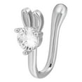 thumbnail image 2 of Jiaroswwei Nose Clip Non-Piercing U-shaped Multi-styles Unisex Sparkling Rhinestone Fishtail Fake Nose Cuff Hoop Ring Fashion Jewelry, 2 of 8