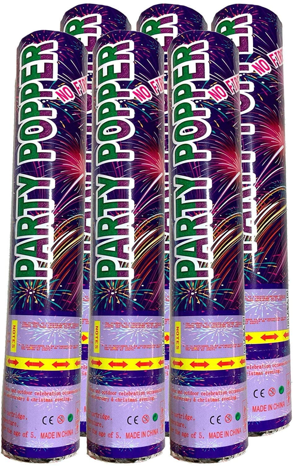 PARTY POPPER 12" CASE OF 72 PIECES RED & BLUE 