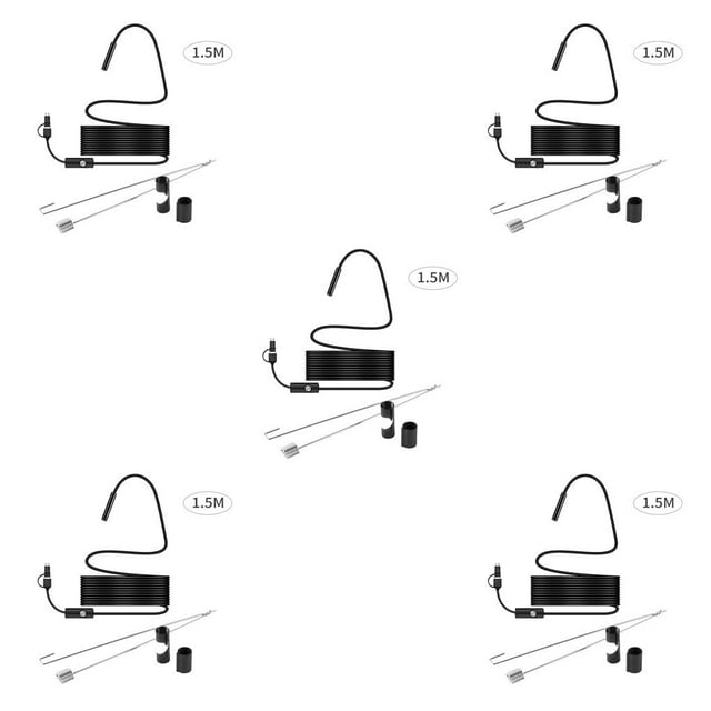 bedienty Phone Checking Camera Kit Household Universal Check Equipment Waterproof 3 in 1 Inspect Tool Set Inspection Accessory 5.5mm * 1.5M 5Set