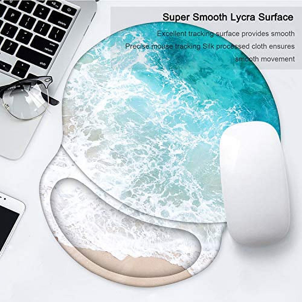 iCasso Mouse Pad, Ergonomic Mouse Pad with Gel Wrist Rest Support, Durable & Comfortable Large Non-Slip Pain Relief Mousepad for Office, Home - Easy Typing and Gaming (Beach) - image 2 of 8