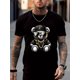 thumbnail image 1 of [ Cool Bear Print Tee] Cool Bear Print T-shirt - Men's Casual Round Neck - Breathable Knitted Fabric for Daily Wear, 1 of 5