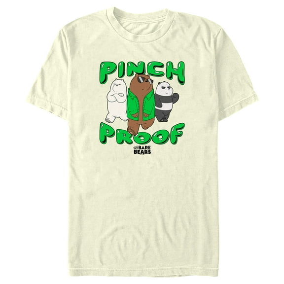 Men's We Bare Bears St. Patrick's Day Pinch Proof  Graphic Tee Beige 2X Large