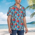 thumbnail image 2 of Lsque Cute Strawberry Flower Pot pattern Hawaiian Shirt for Men, Unisex Summer Beach Casual Short Sleeve Button Down Shirts-X-Large, 2 of 9
