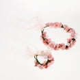 thumbnail image 3 of Diademas románticas de playa para mujer con coronas de flores para el cabello y novias Traje rosa, 3 of 7