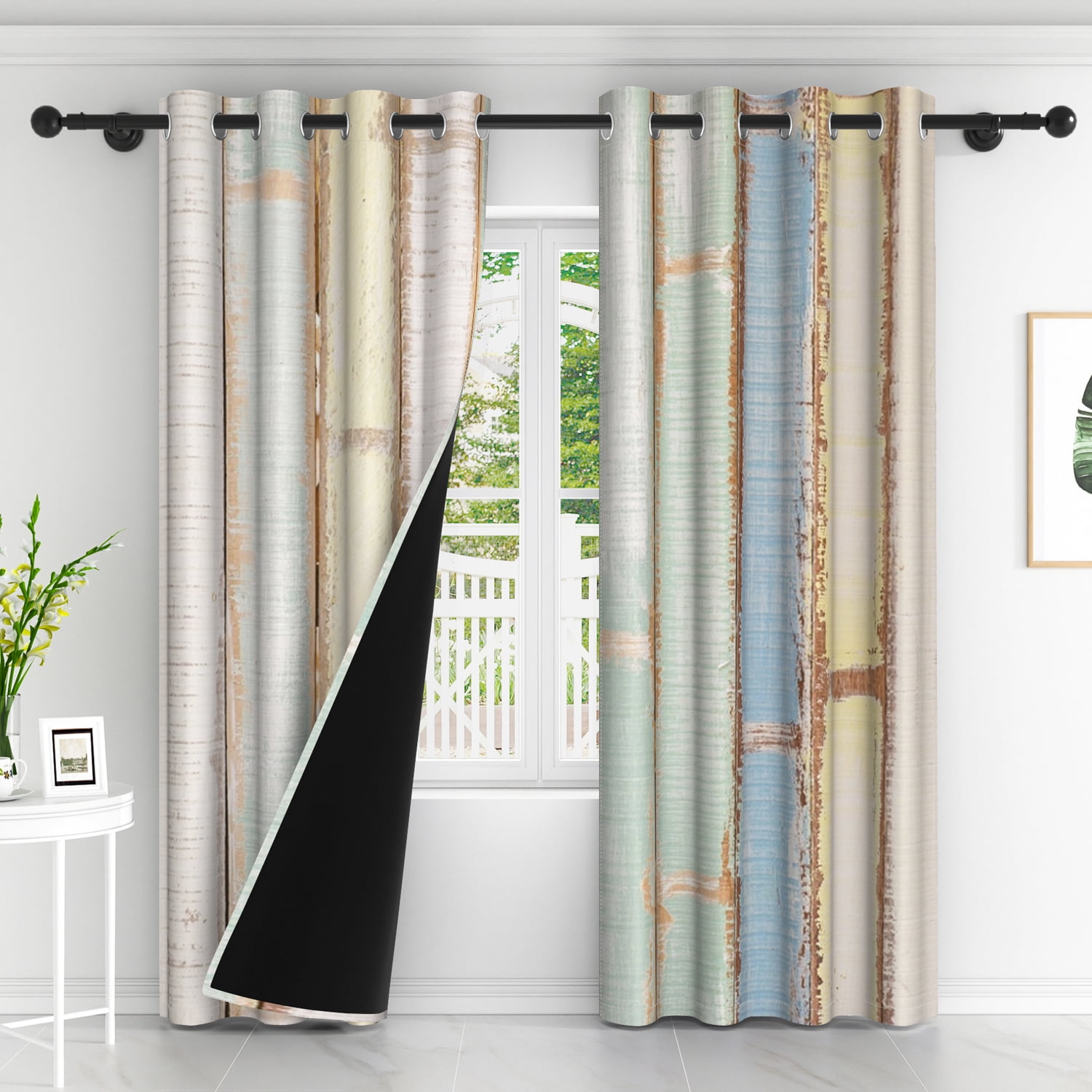 Lfeey Blackout Curtains with Grommets, Light Blocking for Farmhouse Bedroom, 52x84 inch, 2 Panels
