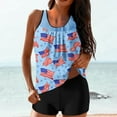 thumbnail image 2 of Enjoytime Tankini Swimsuits for Women Conservative Print Strappy Back Set with Boyshorts Two Piece Bathing Suit Tummy Control Swimwear, 2 of 6