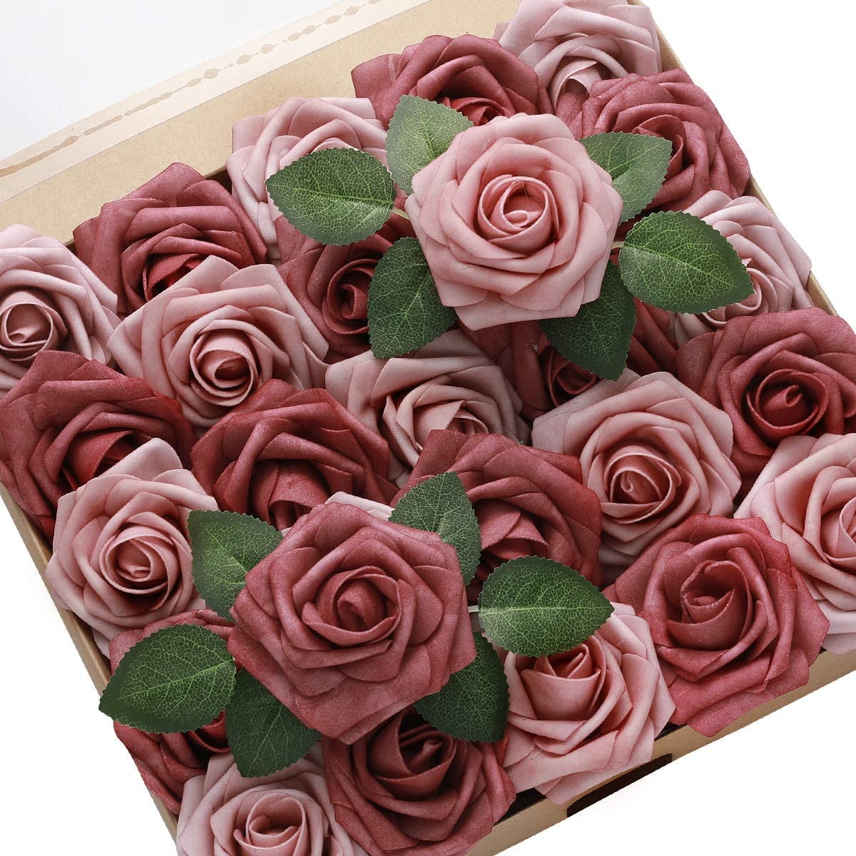 CPDD 60pcs Artificial Roses Flowers Real Looking Fake Roses