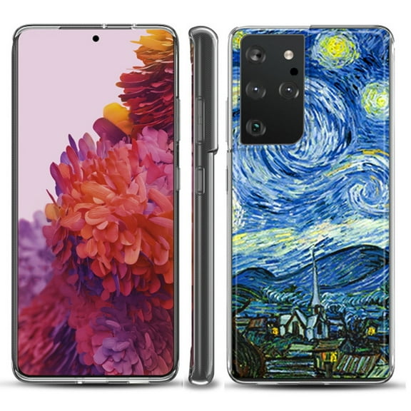 Slim-Fit Lightweight Protective Phone Case compatible with Samsung Galaxy S21 ULTRA 5G, by OneToughShield ® - Starry Night Paris