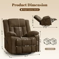 thumbnail image 2 of Lnsenfin Manual Swivel Rocker Recliner Chair with USB Ports Chenille for Living Room,Brown, 2 of 7