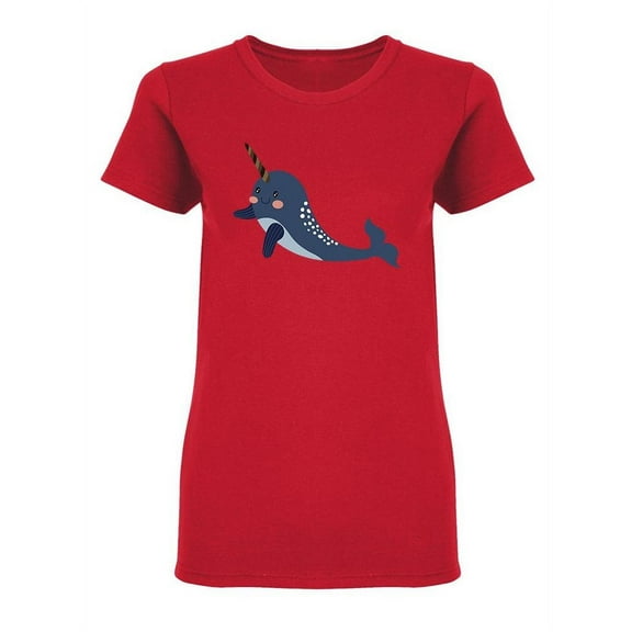Black Narwhal Shaped T-Shirt Women -Image by Shutterstock, Female XX-Large