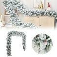 thumbnail image 2 of Flocked Wreath Fireplace For Home And Holiday Front Door And Staircase 1.5M Wreath Home Decor, 2 of 7