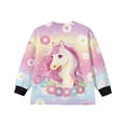 thumbnail image 5 of Xoenoiee Horse Daisy Donut Print Girls Oversized Sweatshirts Crewneck Long Sleeve Tunic Pullover Shirts Side Slit 2025 Fall Clothes, 5-6 Years, 5 of 7