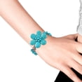 thumbnail image 4 of Tropical Chic Flower Blue Turquoise Multistrand Cotton Rope Toggle Bracelet, 4 of 5