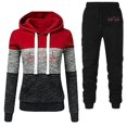 thumbnail image 1 of WILLBEST Jeans pour Femmes Manches Longues à Capuche Imprimé Color Block Pantalon Homme, 1 of 2