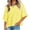 Bright yellow, variant on Summer Oversize Women Solid Color Half Sleeve Loose Shirt Tee Casual Tops