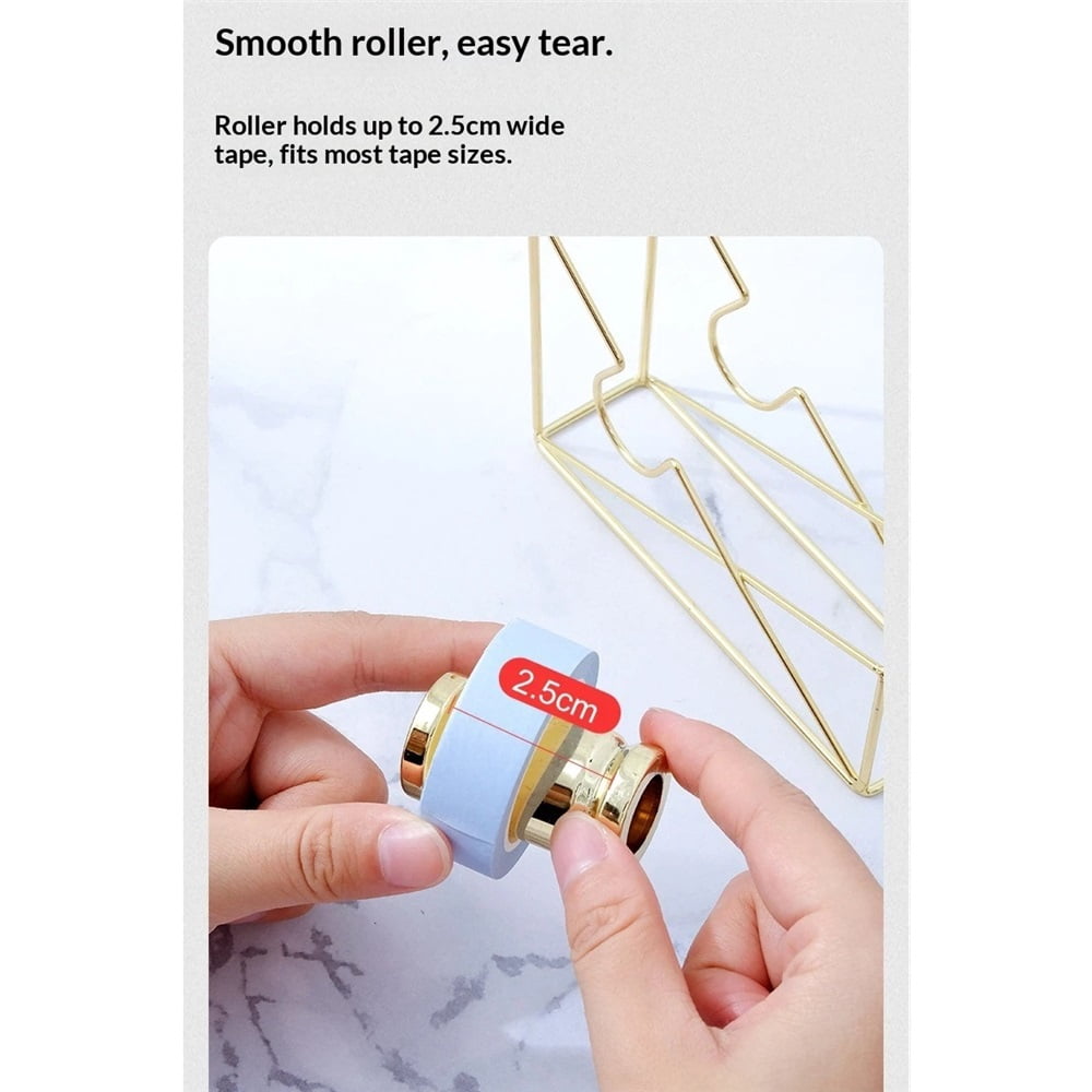 Tape Dipenser, Desktop Accessory, 1" Core, Gold,Tape Cutter Desktop Tape Dispenser Wire Adhesive Tape Dispenser