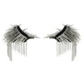 thumbnail image 1 of 2 piezas Punk largo remache broche insignia borla charretera hombro Plata-A Zulema borlas de hombreras, 1 of 8