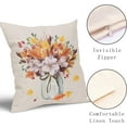 thumbnail image 5 of Autumn Fall Leaves Floral Pillow Covers 20X20 in Orange Maple Leaf Vase Couch Pillow Cases Pink Flower Thanksgiving Decorative Throw Pillows Set of 2 Rustic Home Decor for Room Couch Porch Patio, 5 of 6