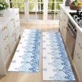 thumbnail image 4 of Kitchen Rugs Sets Of 2,Blue Ethnic Floral Border Pattern Anti Fatigue Kitchen Mat Rugs Non Slip Washable,Decorative Kitchen Floor Mats for Kitchen,Sink,Laundry,17"X47", 4 of 5