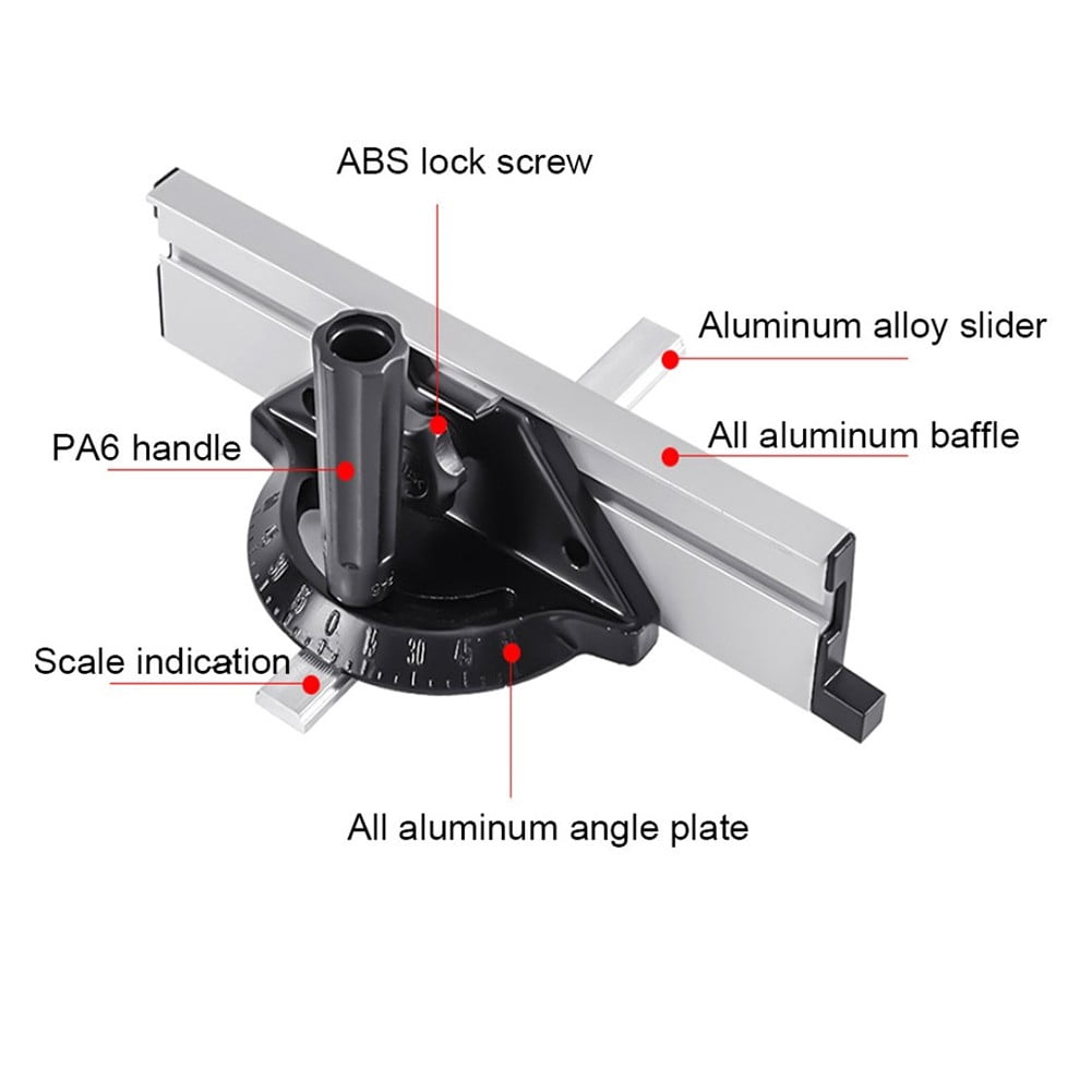 qiya Angle Plate Ruler Miter Gauge Adjustable Alluminium Alloy For Table Saw Push Block Fence System Wood Cutting Woodworking Tools