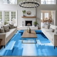 thumbnail image 3 of Ombre Blue Area Rugs 8'x10', Washable Small Throw Rugs for Living Room Patio, Modern Abstract Oil Painting Geometric Artwork Indoor Outdoor Rug Non-Slip Low Pile Carpet Runner Reversible Floor Mats, 3 of 8
