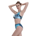 thumbnail image 5 of Daiia Mountain Cottage In Snow printed 2 piece Swimsuit Bikinis for Women High Waisted Racerback Bathing Suits Summer Tummy Control Scoop Neck Swimwear-Medium, 5 of 8