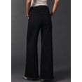 thumbnail image 3 of DOKOTOO Women Wide Leg Jeans High Waisted Stretch Denim Flare Pants Vintage Black High Rise Loose Fit Raw Hem Five Pocket Jeans US Size, 3 of 10