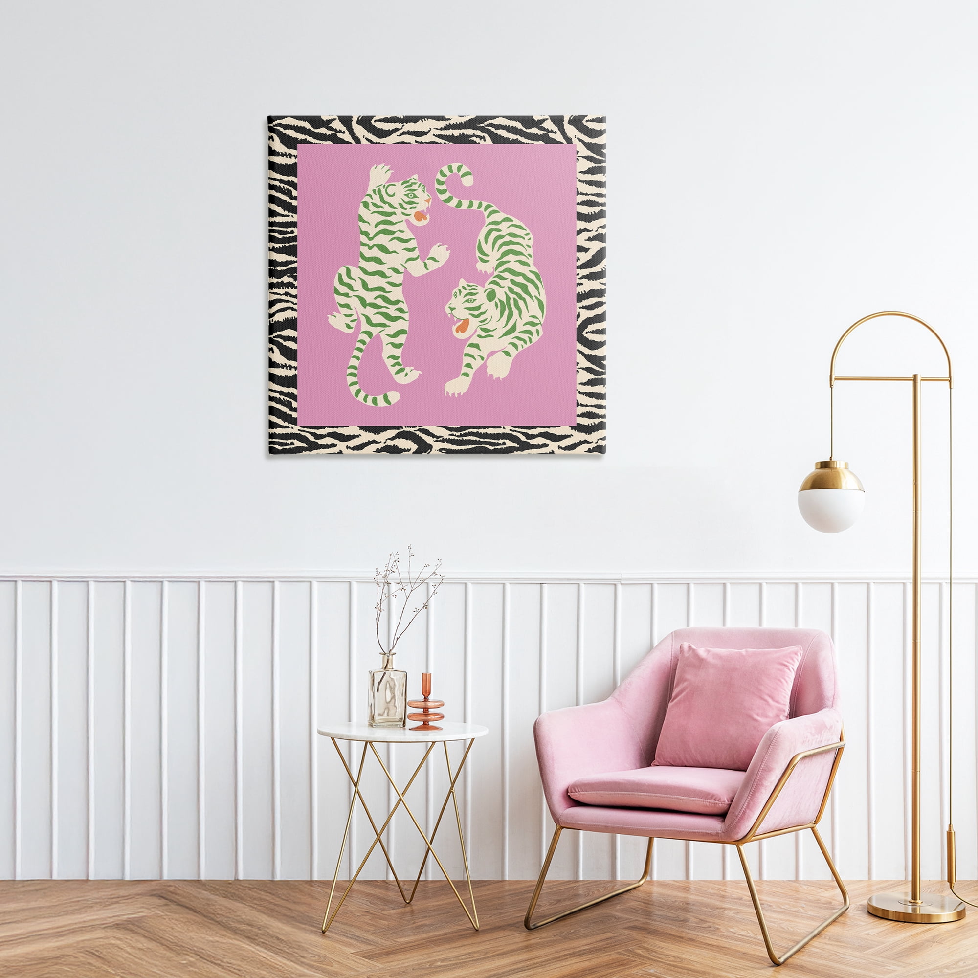 Stupell Industries Purple & Green Twin Tigers Canvas Wall Art, design by Karolina Sato