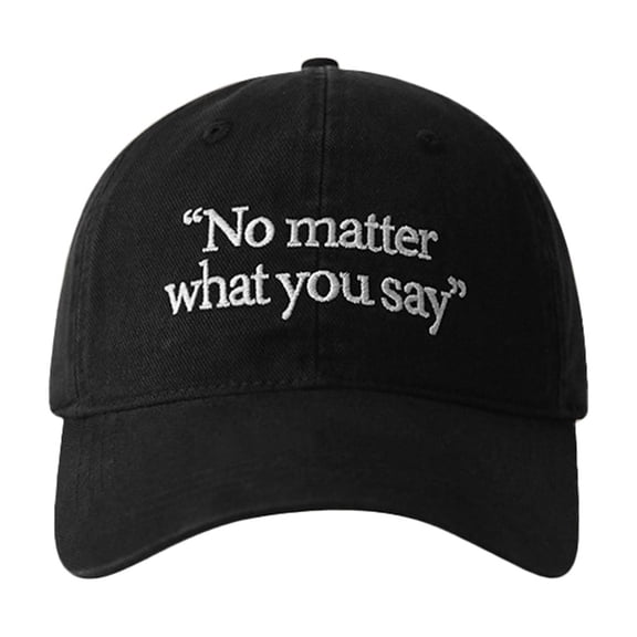 Large Head Circumference Baseball Cap Four Seasons Embroidery Slenderizing Wide Curved Brim Hat Black