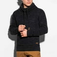 thumbnail image 4 of Herrnalise Men's Jacket Long Sleeve Hoodies Fashion Fall Winter Sweater Loose Large Size Mixed Color Sweater Hooded Pullover SweaterBlack, 4 of 6
