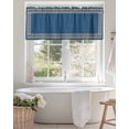 thumbnail image 4 of Curtain Valance for Windows,Abstract Greek Inspired Geometric Art Kitchen Valances Rod Pocket Short Curtains,Black Twist Lines on Blue Window Treatment Panel for Bedroom Bathroom 60x18in, 4 of 9