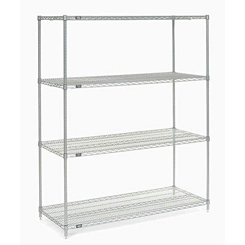 Nexel 5 Shelf Chrome Wire Shelving Unit Starter 60""W x 24""D x 63""H
