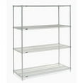 thumbnail image 2 of Nexel Poly-Z-Brite® 5 Tier Wire Shelving Starter Unit, 60"W x 18"D x 86"H, 2 of 4