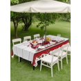 thumbnail image 3 of Outdoor Tablecloth with Umbrella Hole and Zipper, Red Valentine's Day Rectangle Table Cloth 60x84 Inch Waterproof Tablecloth, Love Heart Roses Gnomes Vintage Floral Picnic Table Cover for Patio, 3 of 7